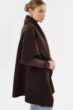 Online LAMARQUE PENELOPE | Double Face Wool Coat Dark Brown