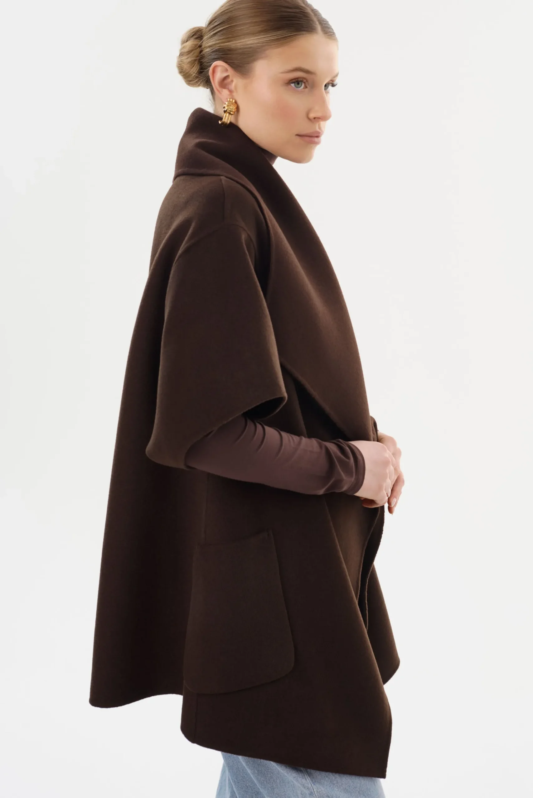 Online LAMARQUE PENELOPE | Double Face Wool Coat Dark Brown