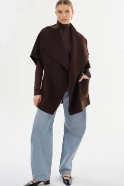 Online LAMARQUE PENELOPE | Double Face Wool Coat Dark Brown