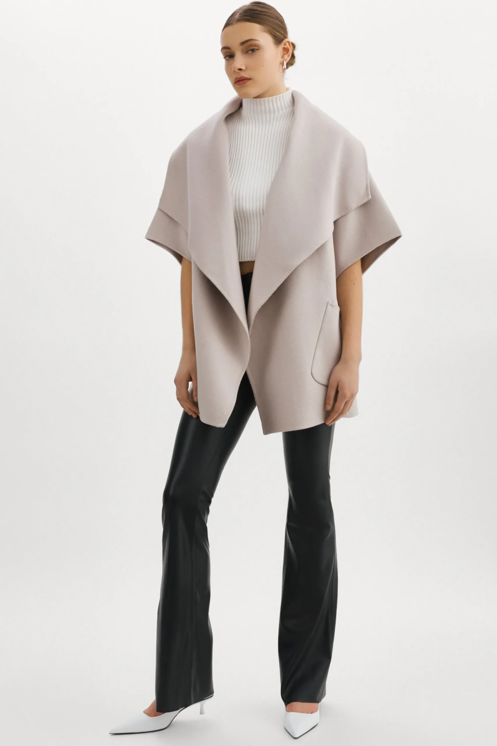 Clearance LAMARQUE PENELOPE | Double Face Wool Coat Feather Grey
