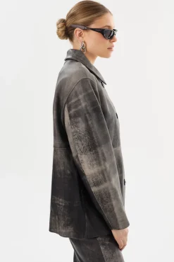 Best Sale LAMARQUE PRESLEY | Leather Shacket Fossil Grey