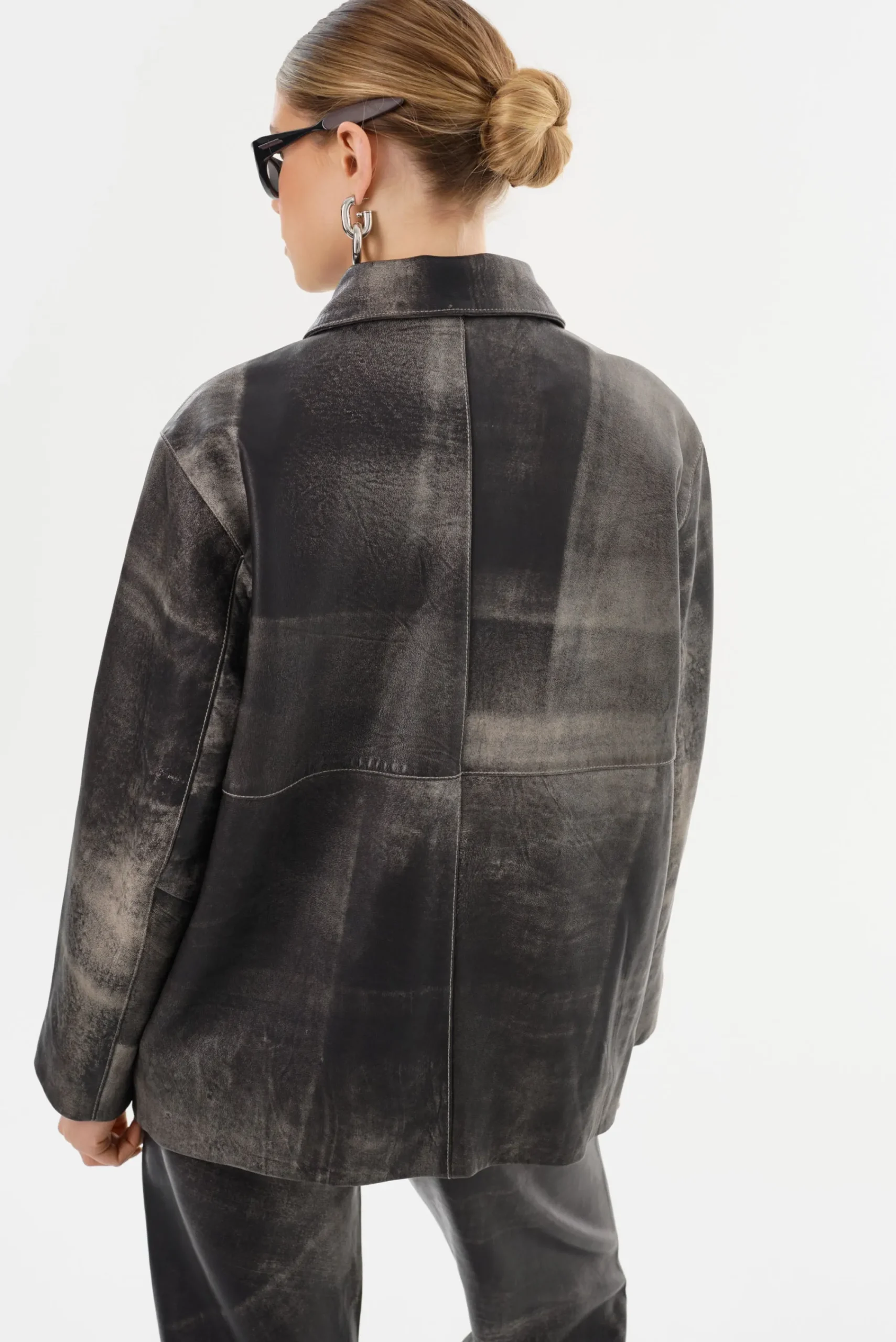 Best Sale LAMARQUE PRESLEY | Leather Shacket Fossil Grey
