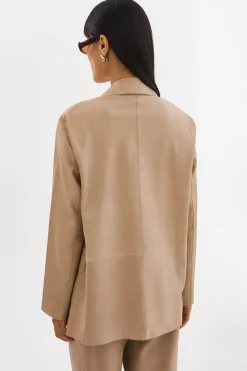 Discount LAMARQUE QUIRINA | Leather Blazer Beige