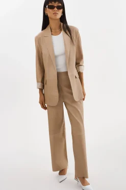 Discount LAMARQUE QUIRINA | Leather Blazer Beige