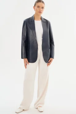 Clearance LAMARQUE QUIRINA | Leather Blazer Navy