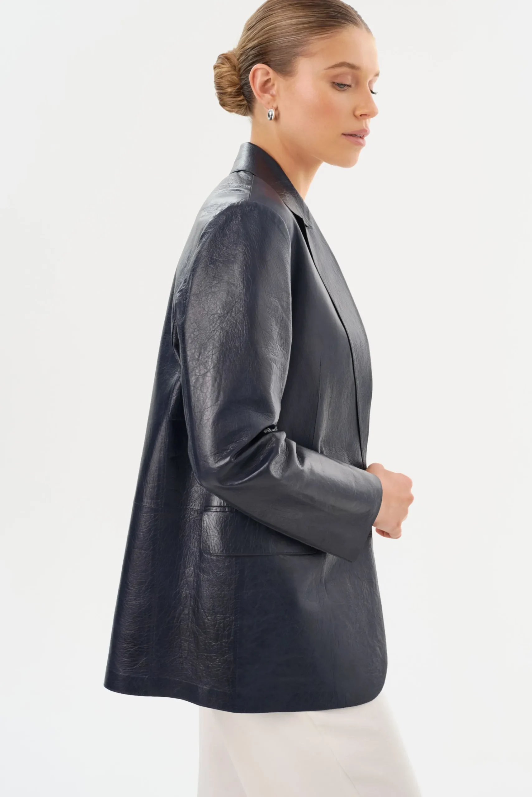 Clearance LAMARQUE QUIRINA | Leather Blazer Navy