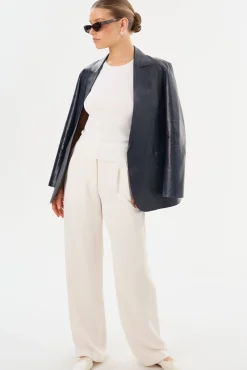 Clearance LAMARQUE QUIRINA | Leather Blazer Navy