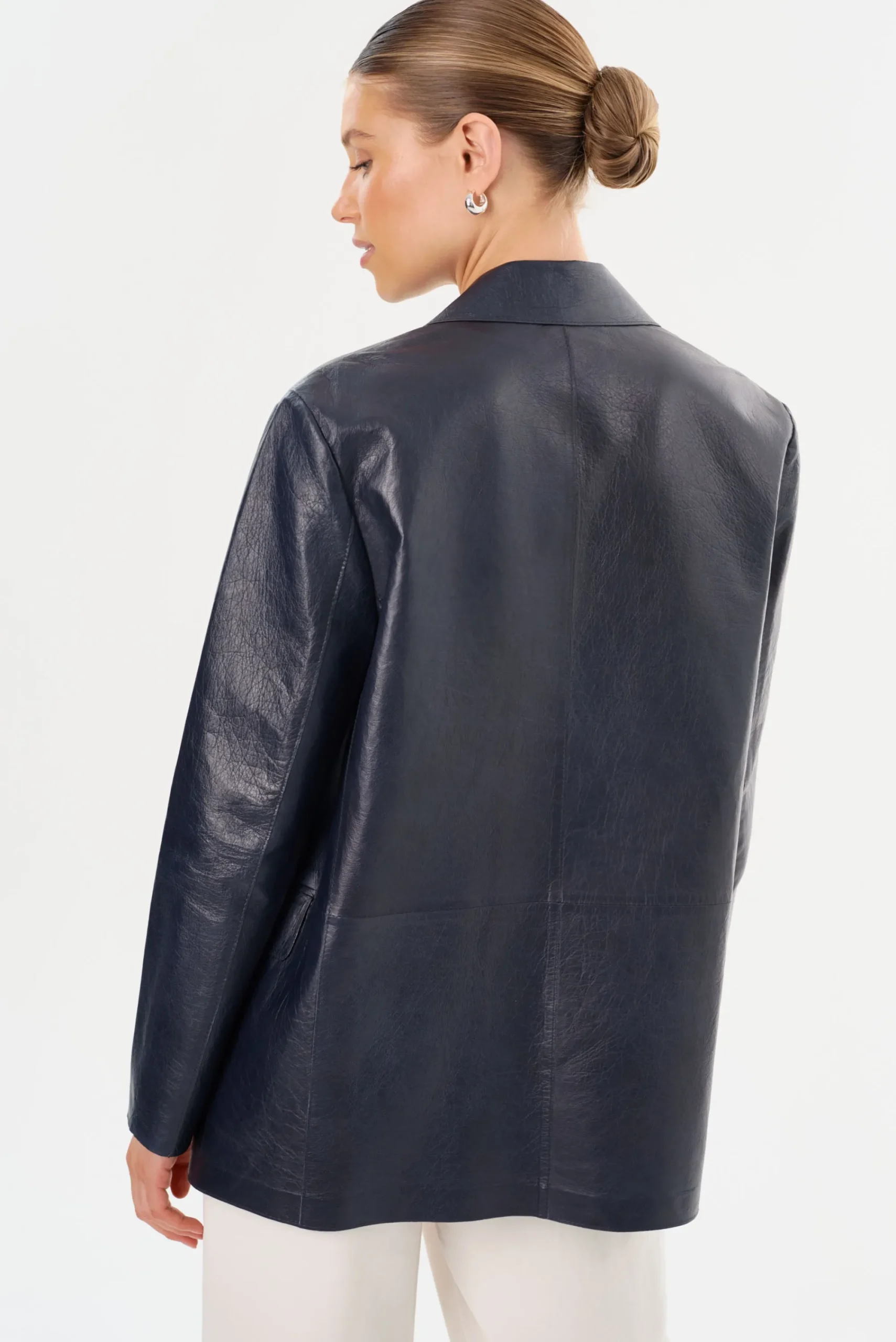 Clearance LAMARQUE QUIRINA | Leather Blazer Navy