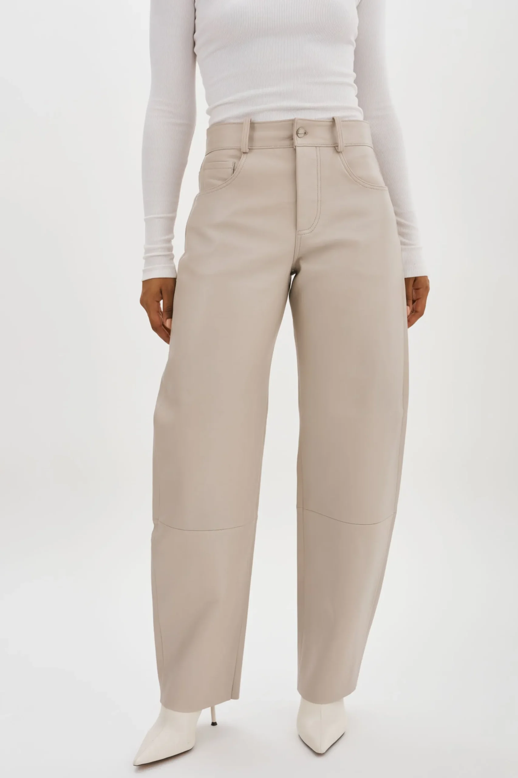 Discount LAMARQUE RIDA | Horseshoe Leather Pants Oat