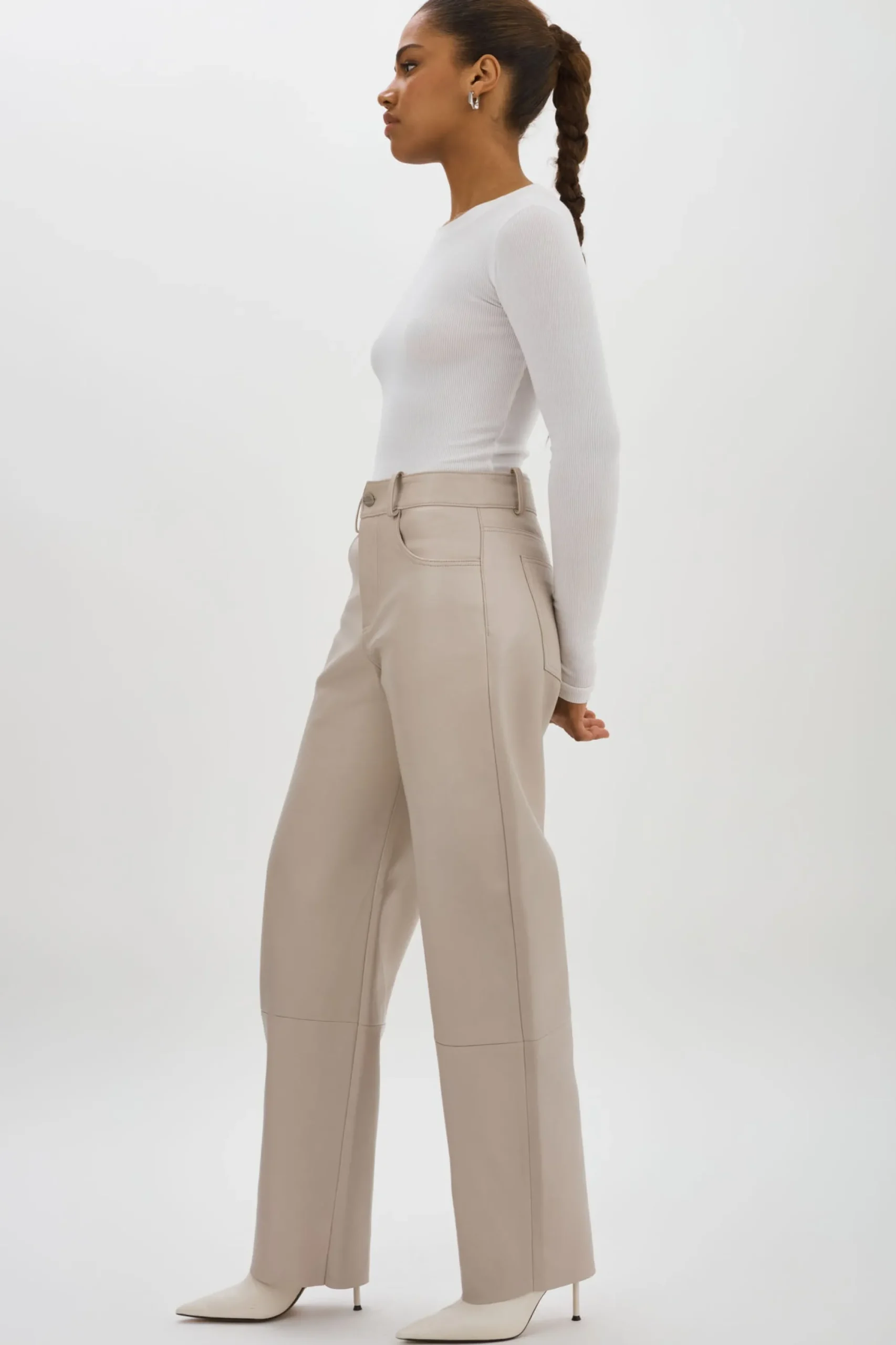 Discount LAMARQUE RIDA | Horseshoe Leather Pants Oat