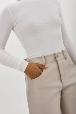 Discount LAMARQUE RIDA | Horseshoe Leather Pants Oat