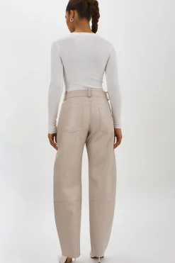 Discount LAMARQUE RIDA | Horseshoe Leather Pants Oat