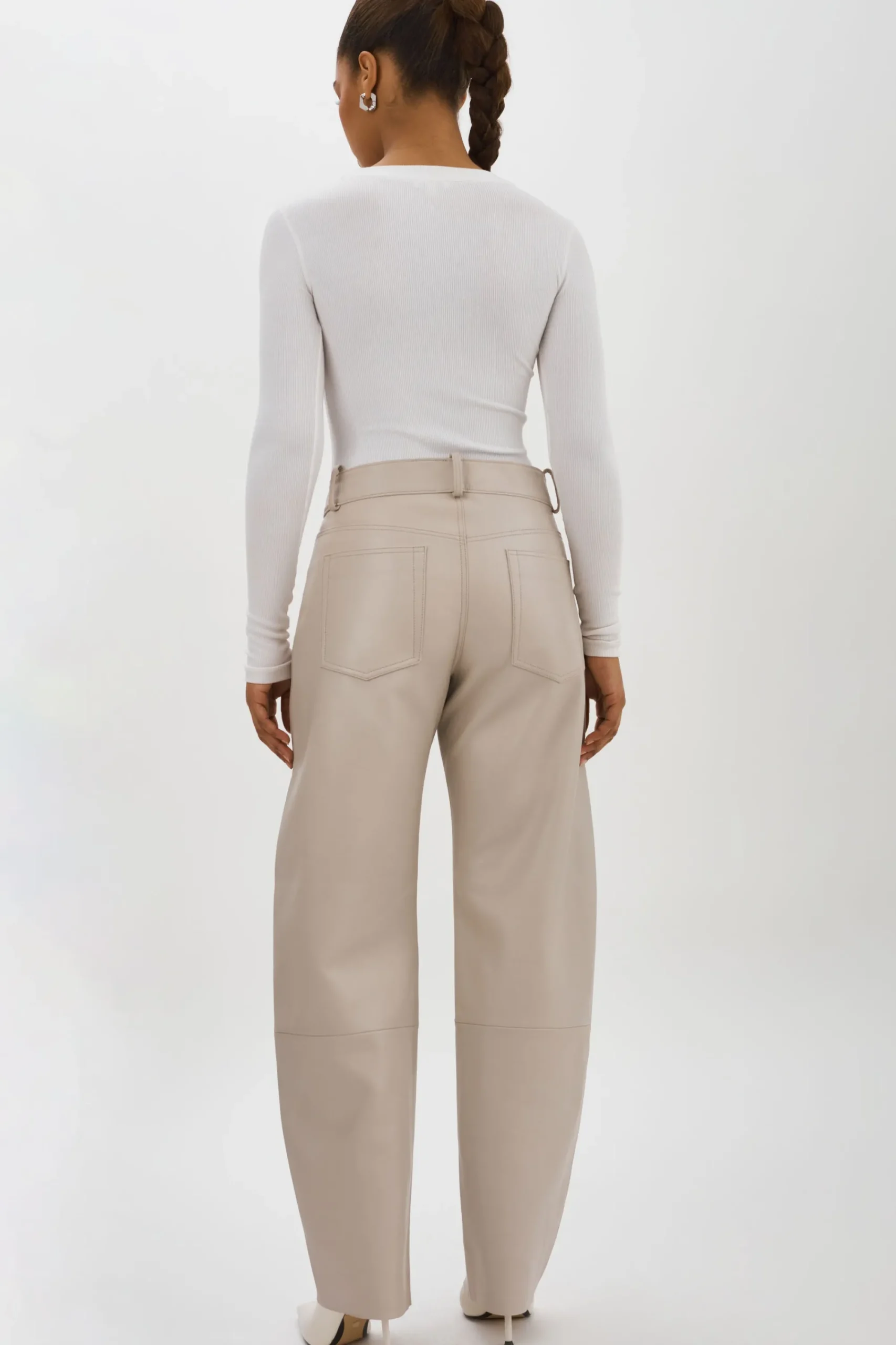 Discount LAMARQUE RIDA | Horseshoe Leather Pants Oat