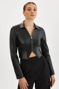Discount LAMARQUE ROMI | Leather Corset Jacket Black