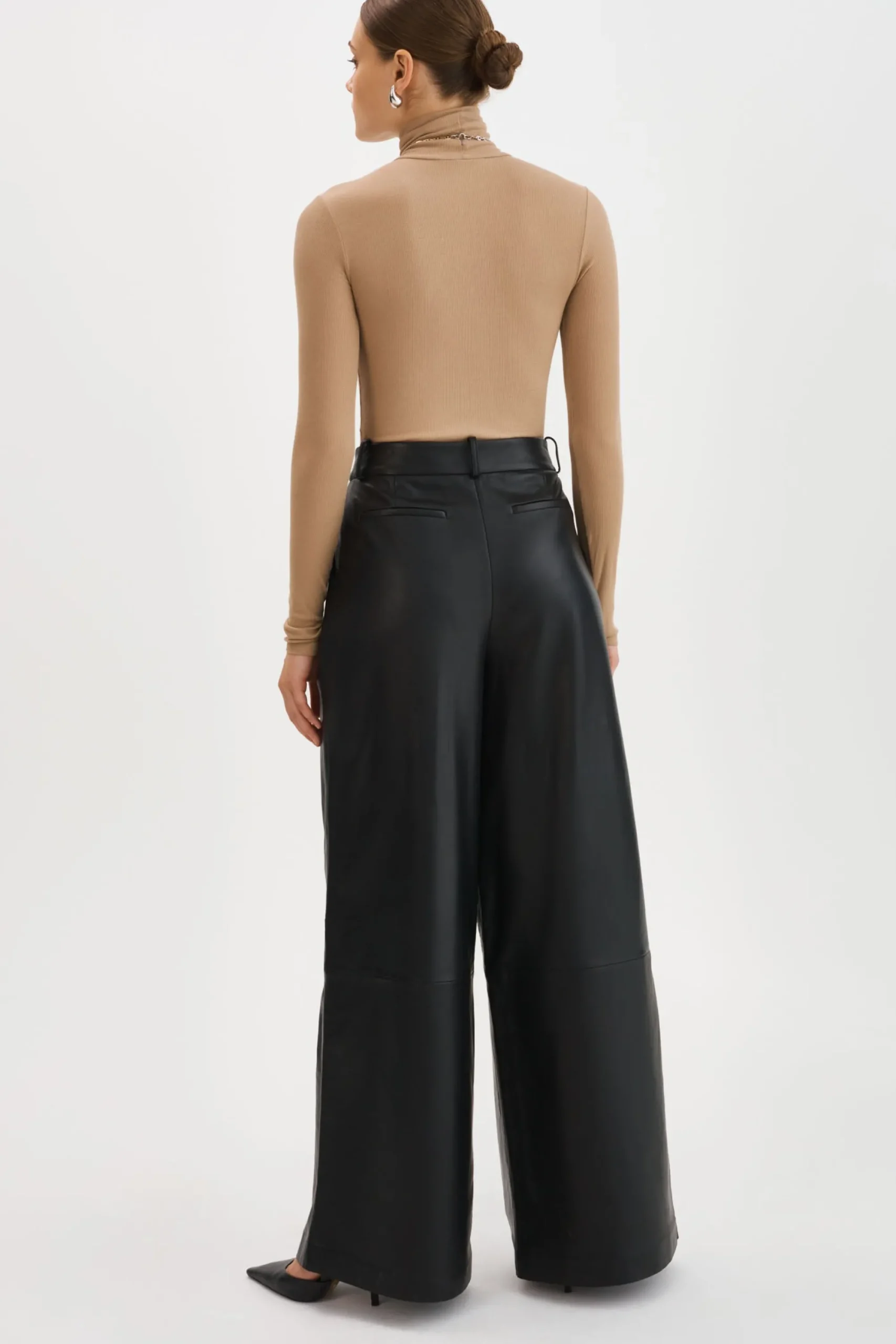 Store LAMARQUE ROSSA | Wide Leg Leather Trousers Black