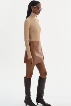 Hot LAMARQUE ROWAN | Leather Mini Skirt Luggage