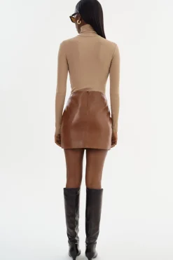 Hot LAMARQUE ROWAN | Leather Mini Skirt Luggage