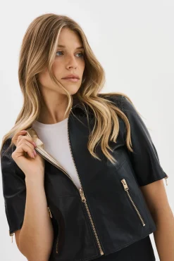 Best Sale LAMARQUE SEVANA | Reversible Leather Jacket Black/Gold