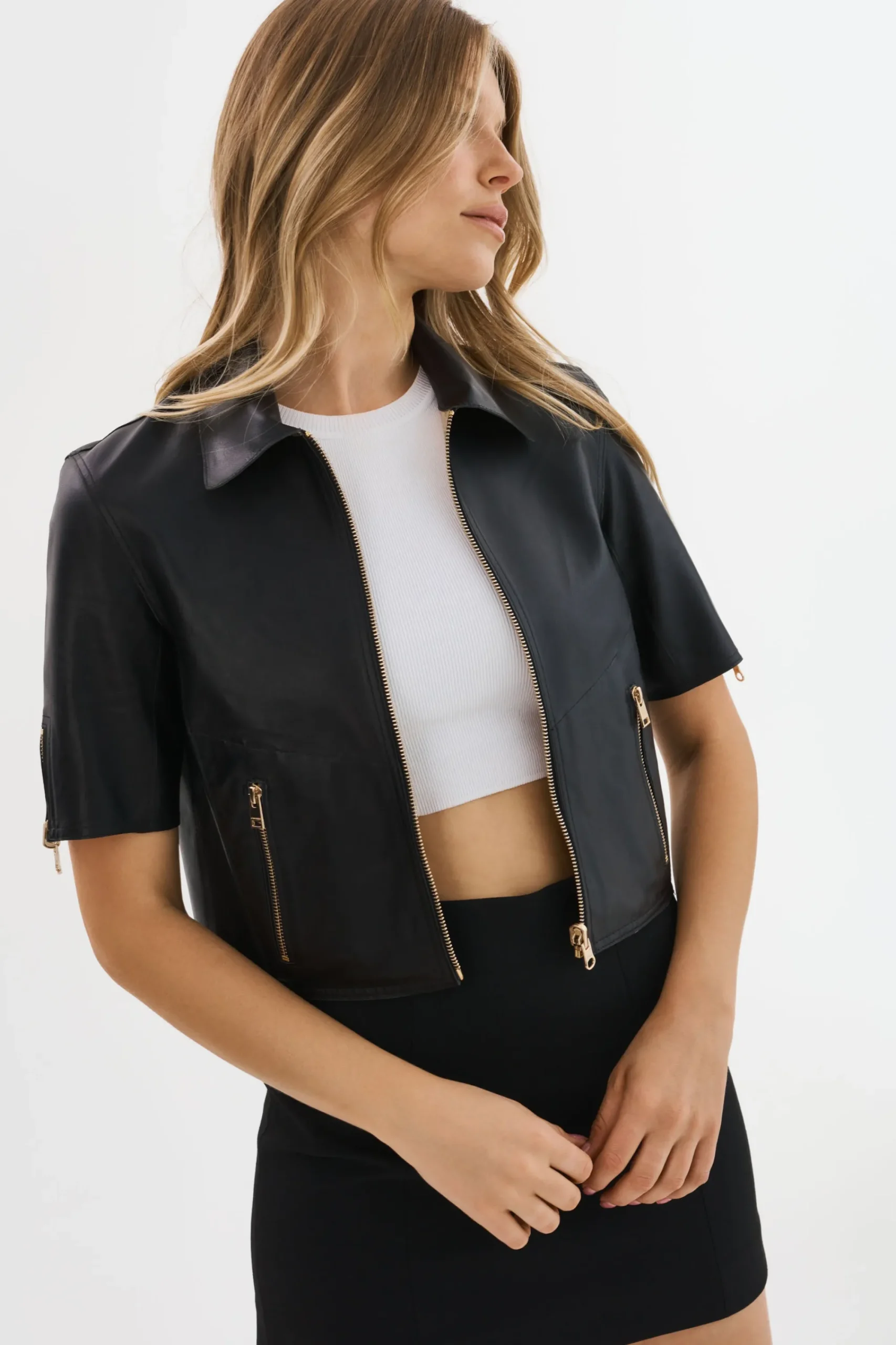 Best Sale LAMARQUE SEVANA | Reversible Leather Jacket Black/Gold