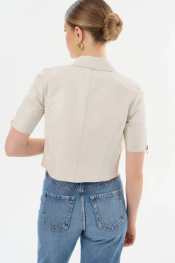 Cheap LAMARQUE SEVANA | Reversible Leather Jacket Winter White/Gold