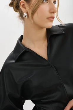 Cheap LAMARQUE SKYLAR | Faux Leather Shirt Black