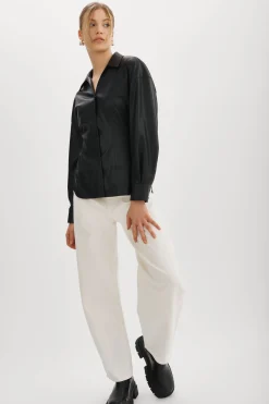 Cheap LAMARQUE SKYLAR | Faux Leather Shirt Black