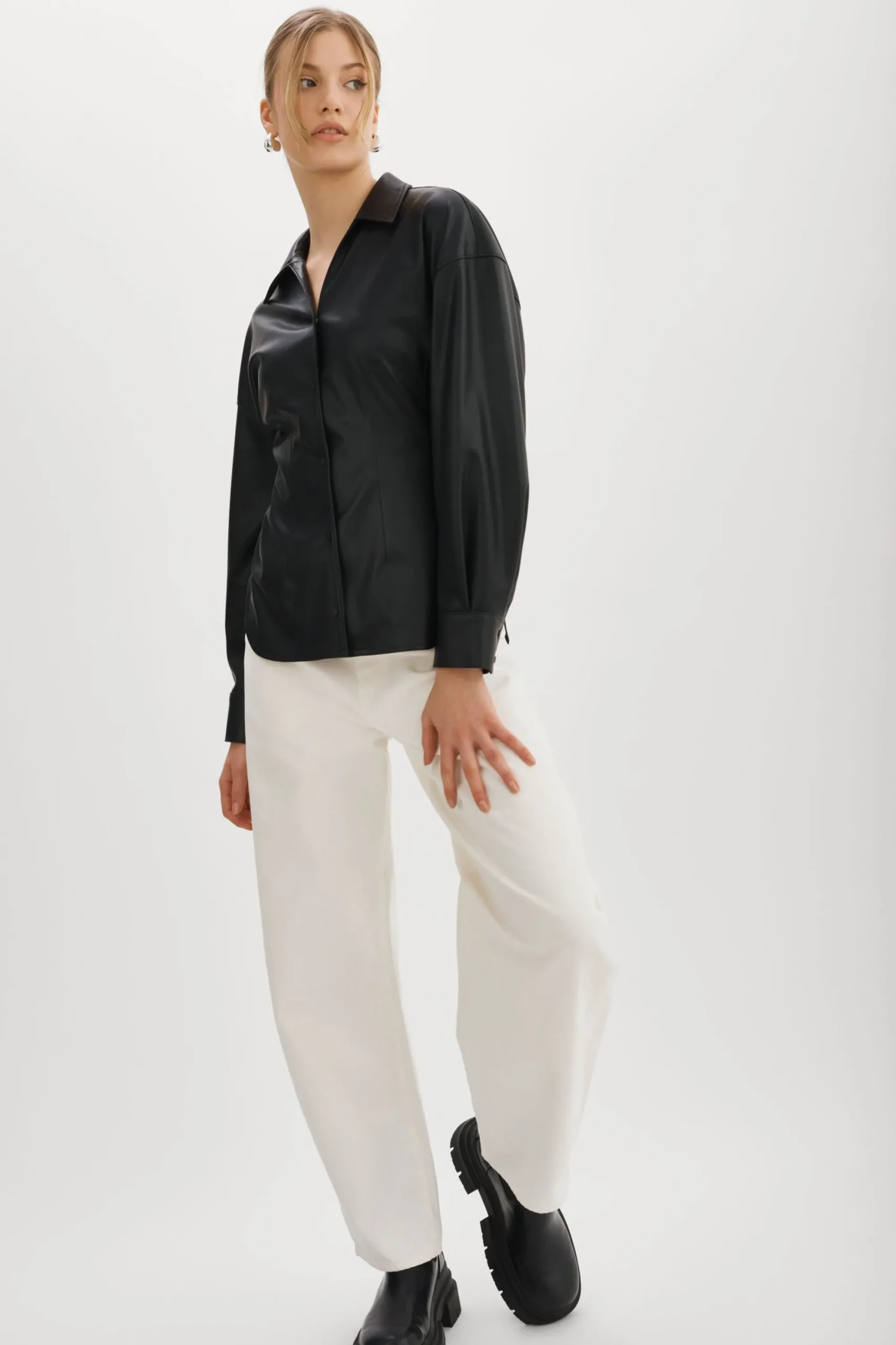 Cheap LAMARQUE SKYLAR | Faux Leather Shirt Black