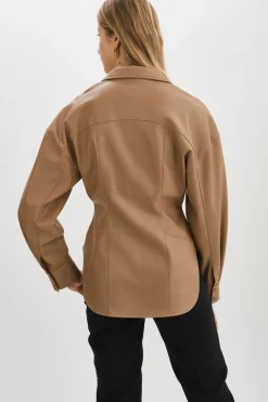 Fashion LAMARQUE SKYLAR | Faux Leather Shirt MOCHA