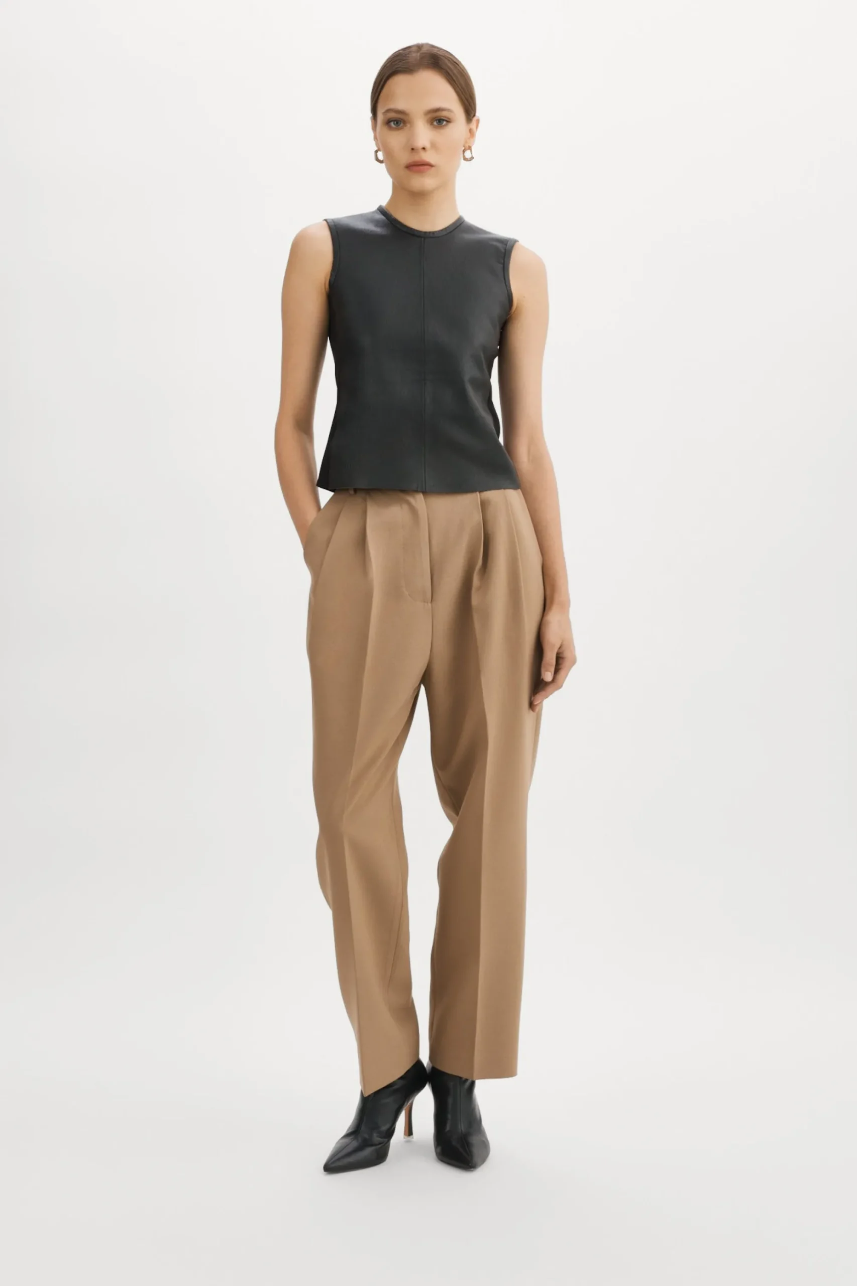 Cheap LAMARQUE SOFIA | Leather Shell Top Black