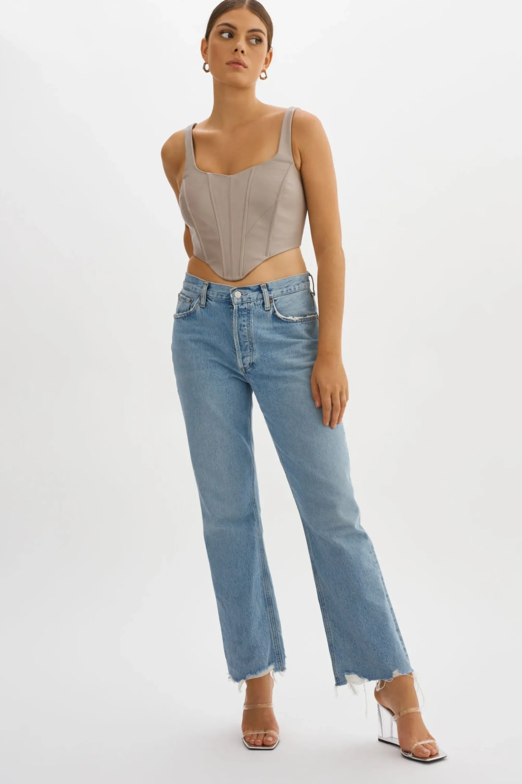 Cheap LAMARQUE TABIA | Leather Corset Top Stone 23