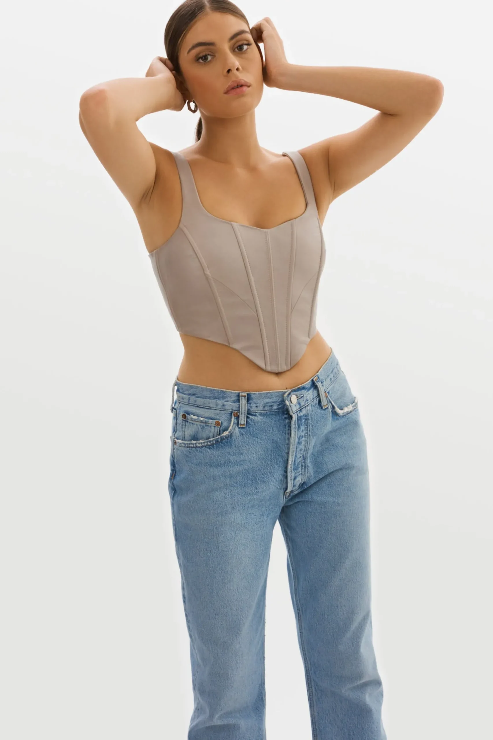 Cheap LAMARQUE TABIA | Leather Corset Top Stone 23
