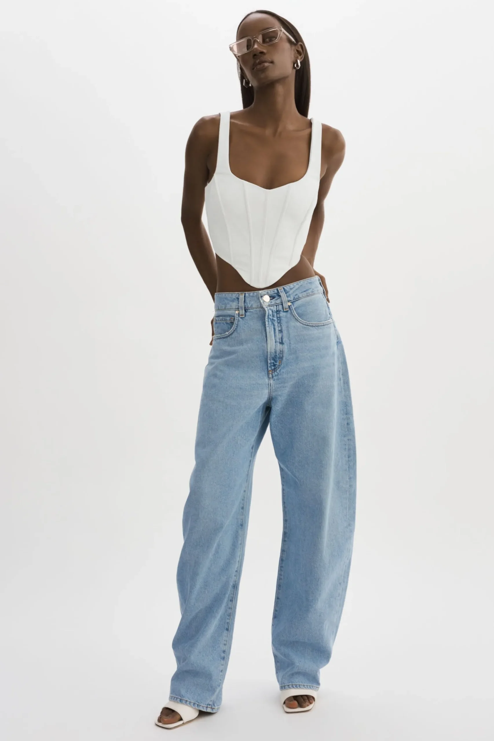 Online LAMARQUE TABIA | Leather Corset Top White