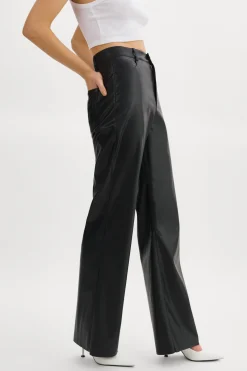Discount LAMARQUE TAVI Faux Leather Pants Black