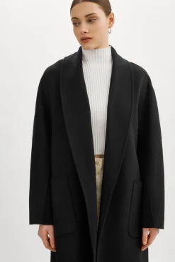 Cheap LAMARQUE THARA | Shawl Collar Wool Coat Black