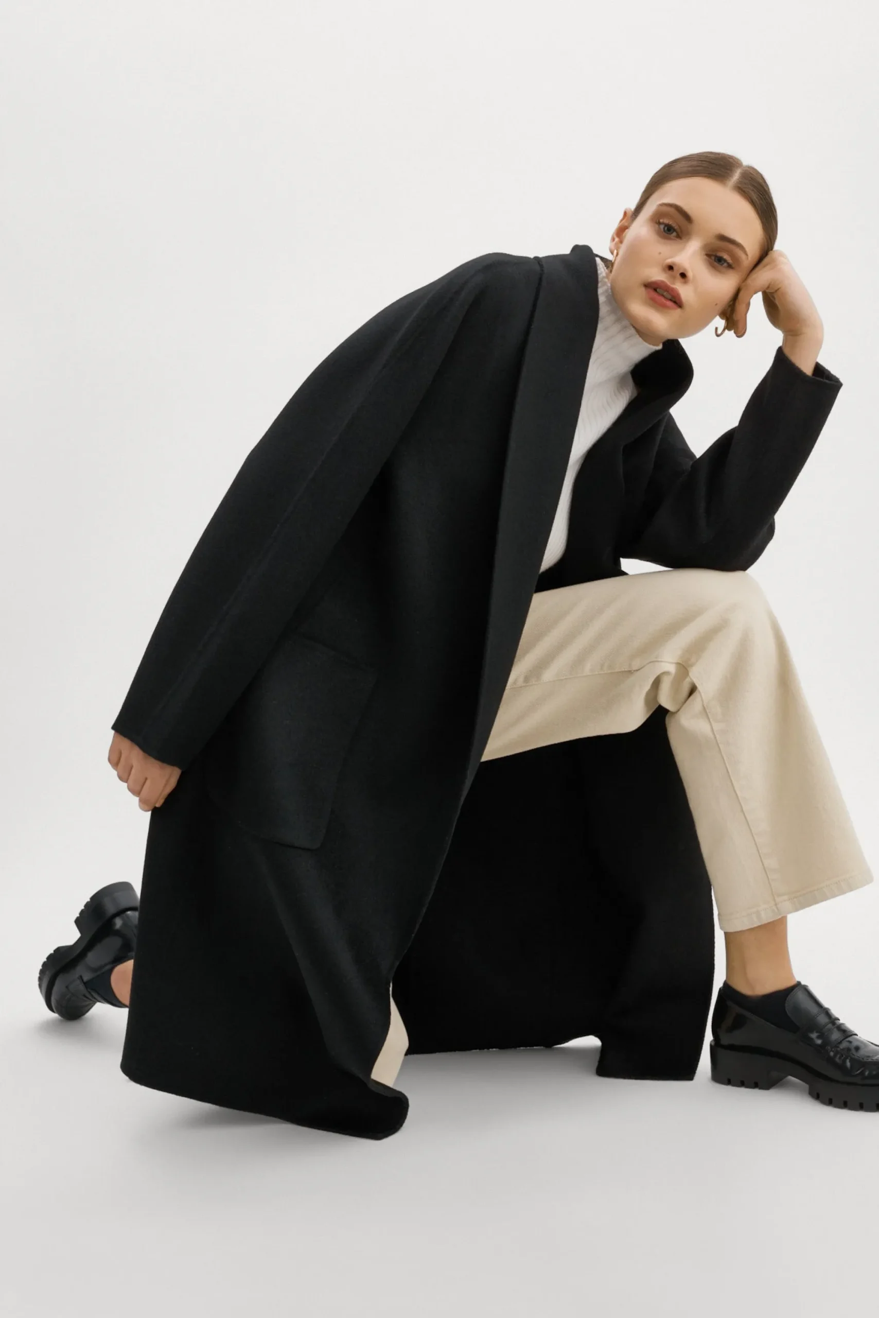 Cheap LAMARQUE THARA | Shawl Collar Wool Coat Black