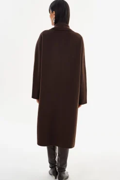 Online LAMARQUE THARA | Shawl Collar Wool Coat Dark Brown