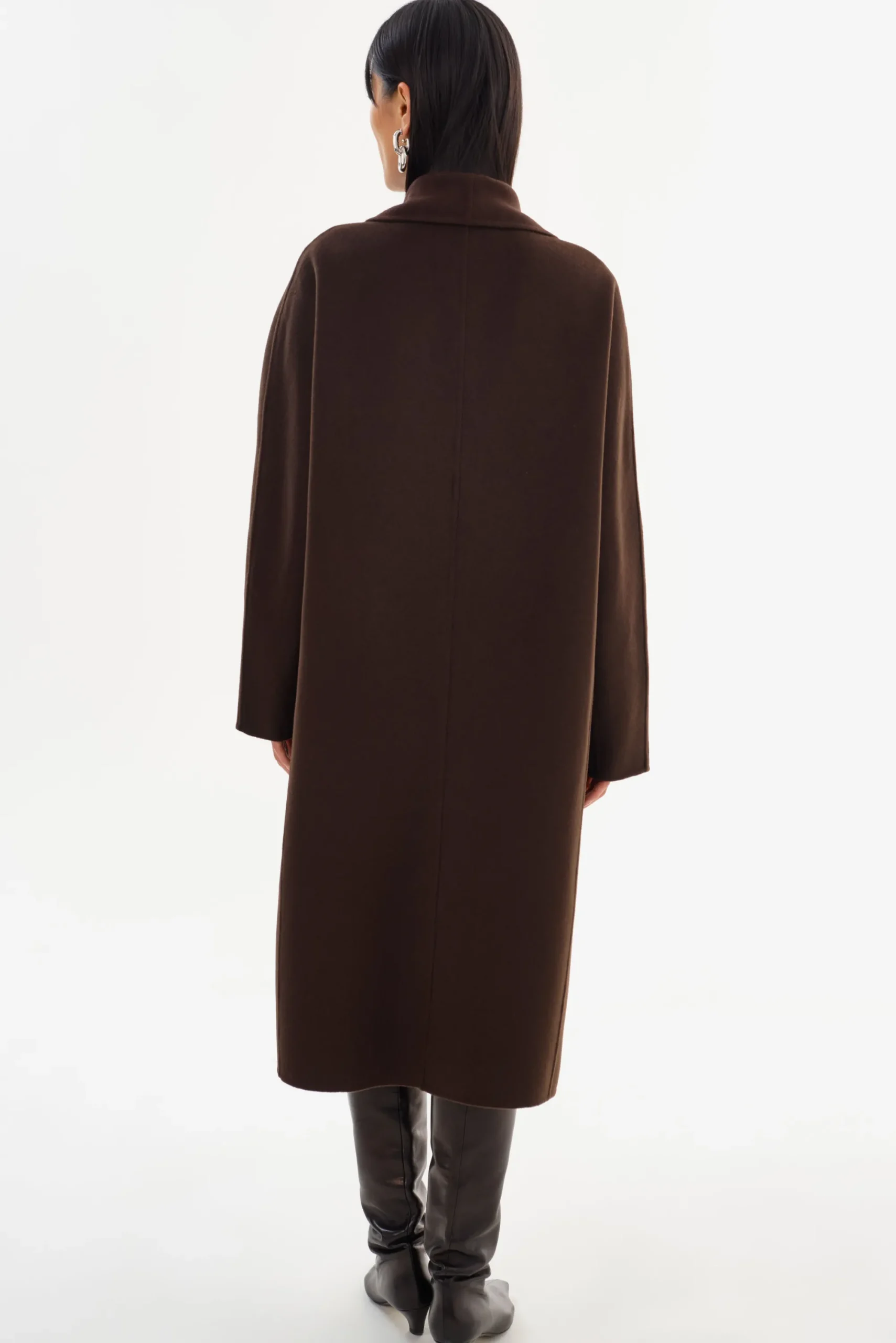 Online LAMARQUE THARA | Shawl Collar Wool Coat Dark Brown