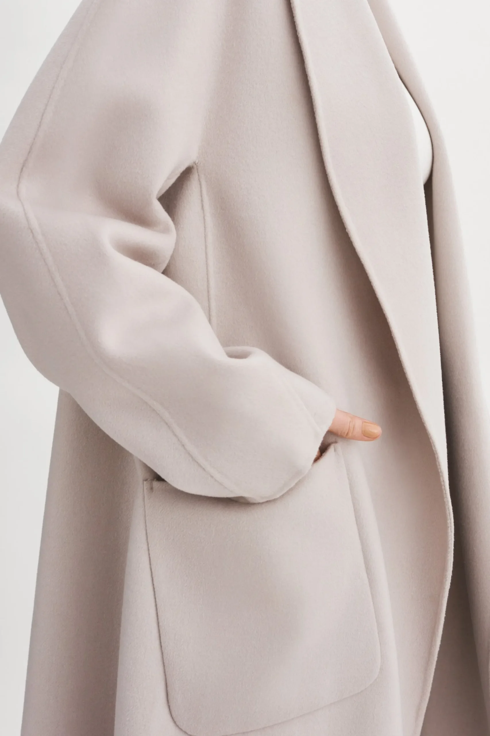 Store LAMARQUE THARA | Shawl Collar Wool Coat Feather Grey