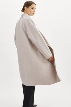 Store LAMARQUE THARA | Shawl Collar Wool Coat Feather Grey
