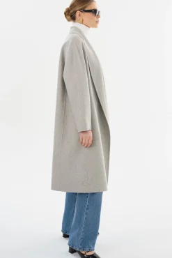 Discount LAMARQUE THARA | Shawl Collar Wool Coat Light Grey
