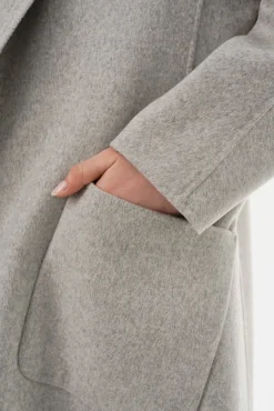 Discount LAMARQUE THARA | Shawl Collar Wool Coat Light Grey