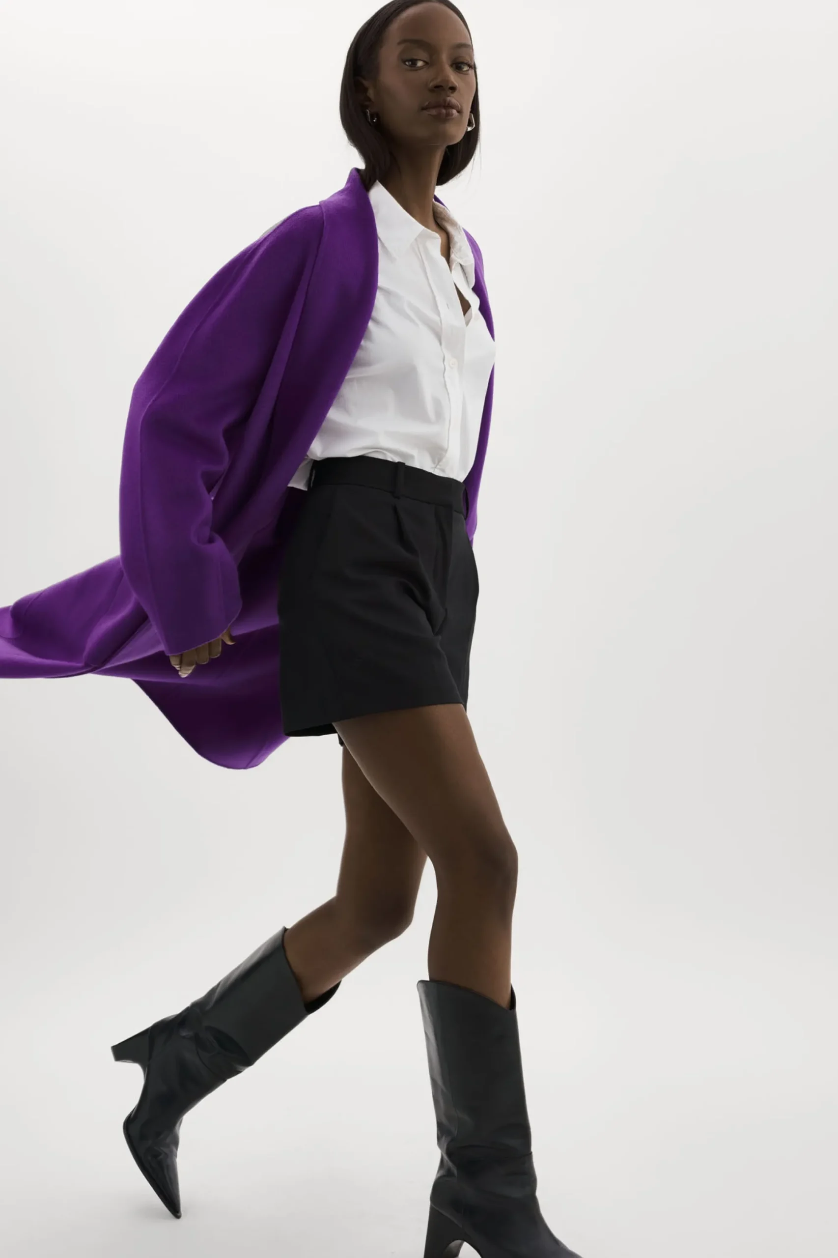 Discount LAMARQUE THARA | Shawl Collar Wool Coat VIOLET