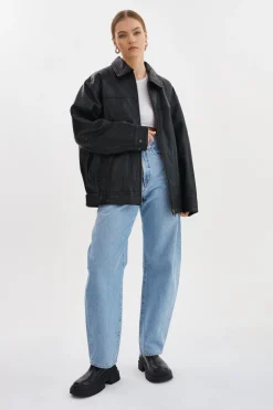 Sale LAMARQUE THEIA | Leather Bomber Jacket Black