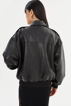 Sale LAMARQUE TREVANNA | Leather Bomber Jacket Black