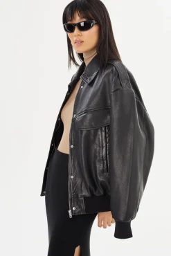 Sale LAMARQUE TREVANNA | Leather Bomber Jacket Black