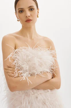 Online LAMARQUE TRIANA | Feather Dress BONE