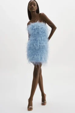 Best LAMARQUE TRIANA | Feather Dress Powder blue