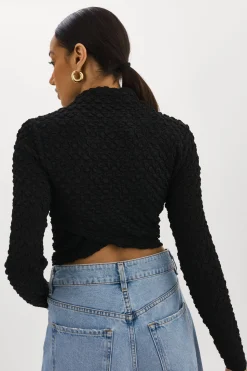 Outlet LAMARQUE VELMA | Crossover Long Sleeve Top Black