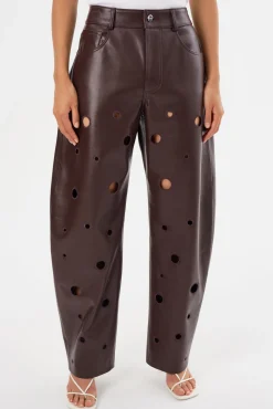 Sale LAMARQUE VENTANA | Recycled Leather Pants Mahogany