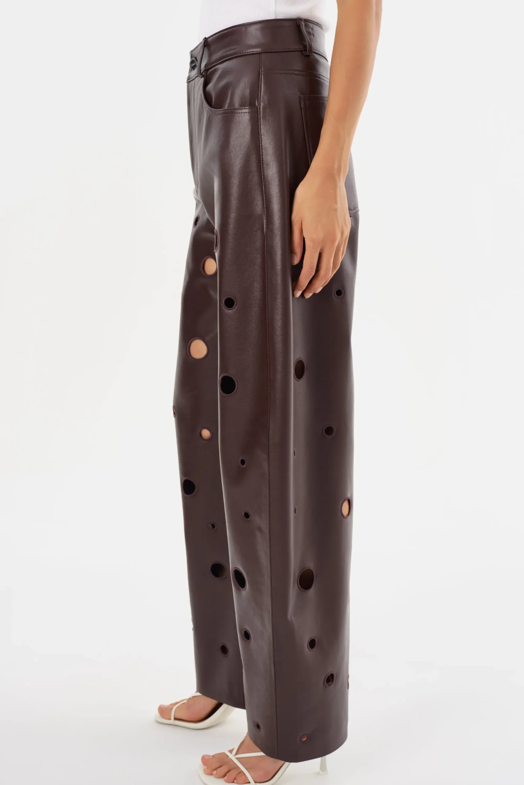 Sale LAMARQUE VENTANA | Recycled Leather Pants Mahogany